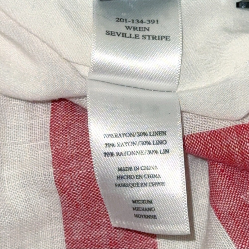 RAILS Seville Stripe Wren Dress Linen-Blend Pockets Mini Relaxed Women's Size M - Picture 10 of 10